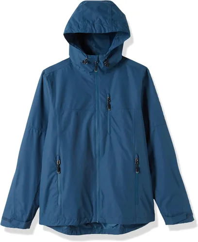 Vista 7 de Outdoor Ventures Chaqueta impermeable plegable para hombre, rompevientos ligera con capucha..