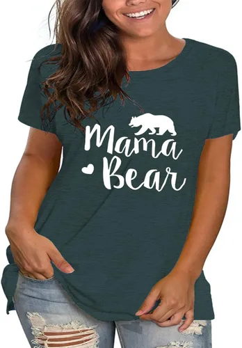 Vista 2 de Camisetas de manga corta para mujer con estampado de mamá de talla grande