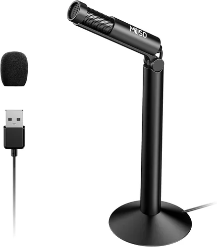 Vista 10 de MillSO Micrófono USB para PC, Plug & Play, omnidireccional externo Lavalier Mini micrófono USB para computadora, laptop, YouTube, reunión