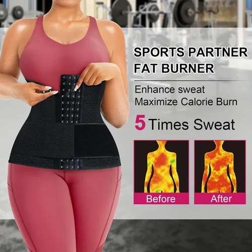 Vista 5 de ZOPEUSI Entrenador de cintura para mujer, faja deportiva para debajo del busto, control de abdomen, reloj de arena, moldeador de cuerpo
