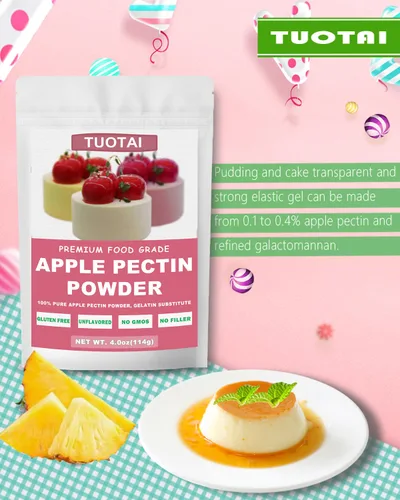 Vista 3 de Pectina en polvo de manzana, 4 onzas, concentrado de frutas naturales espesante de alimentos para pasteles, gelatina y alimentos para hornear