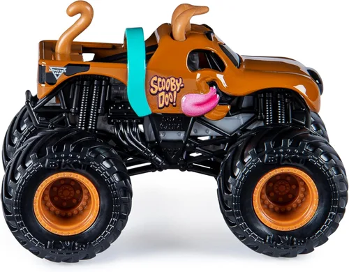 Vista 3 de Monster Jam, Camión oficial de Scooby Doo, vehículo fundido a presión, serie Ruff Crowd, escala 1:64