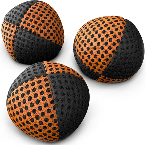 Vista 8 de speevers Juego de 3 pelotas de malabarismo para principiantes y profesionales, 14 colores disponibles, 2 capas de red y estuche de transporte, bolas