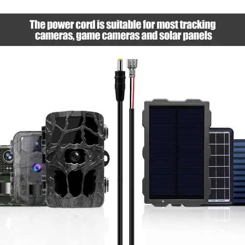 Vista 6 de Cable de alimentación para cámara de sendero, cable de alimentación externo CC de 79 pulgadas compatible con cámara de juego de 0.217 x 0.083 in DC