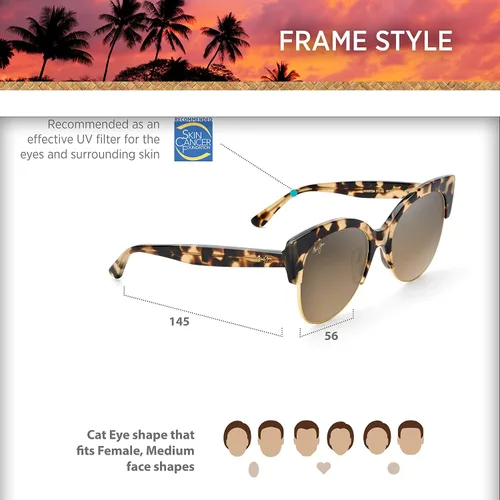 Vista 6 de Maui Jim Gafas de sol polarizadas Mariposa para mujer