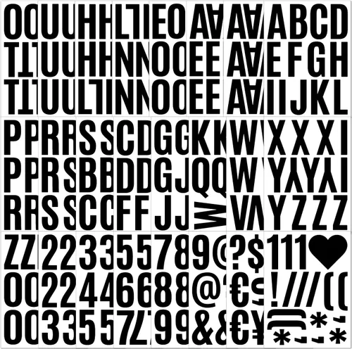 Vista 7 de 24 hojas de 5 cm de letras autoadhesivas en vinilo, letras mayúsculas adhesivas, pegatinas del alfabeto, número 318, letras autoadhesivas, pegatinas