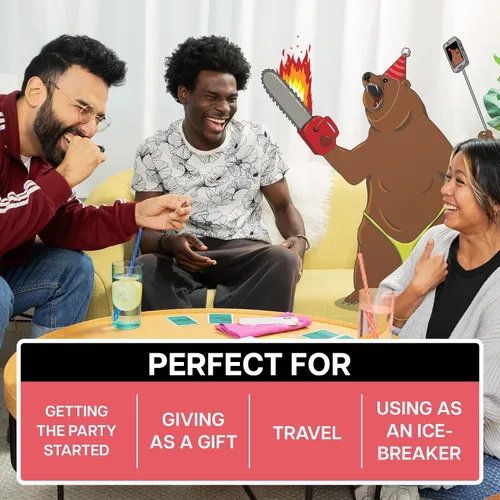 Vista 5 de Exploding Kittens Eso escaló rápidamente Grab & Game Your favorite absurd answer game, now pocket-sized! Work together to rank wild things in the