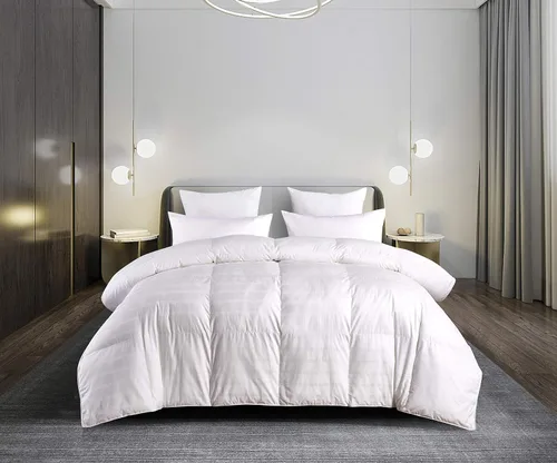 Vista 2 de Blue Ridge Home Fashions Lujoso edredón alternativo de plumón de 600 hilos, relleno de poliéster hipoalergénico, tamaño King, color blanco