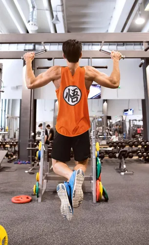 Vista 3 de ALLNTRENDS Camiseta sin mangas para hombre, con símbolo de entrenamiento de Goku