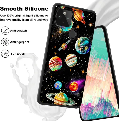 Vista 433 de Funda delgada para Google Pixel 4 XL, funda delgada de silicona de TPU suave a prueba de golpes para Google Pixel 4 XL, astronauta Galaxy