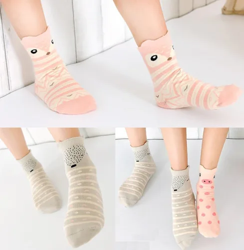 Vista 6 de HzCojulo - Medias de algodón para niñas pequeñas y grandes, 5 pares