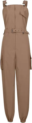 Vista 2 de Overol de carga sin mangas para mujer, con correas ajustables, bolsillos, con cinturón, pantalones elásticos casuales a la moda