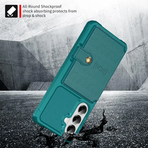 Vista 80 de Funda para Samsung Galaxy S21 Ultra con tarjetero, compatible con soporte magnético para automóvil, resistente a los golpes, resistente, suave, TPU