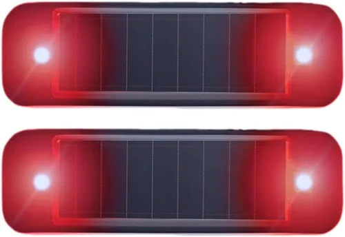 Vista 11 de Paquete de 2 lámparas solares de advertencia, impermeables, mini LED, luz estroboscópica para coche, luz estroboscópica de seguridad para bicicleta