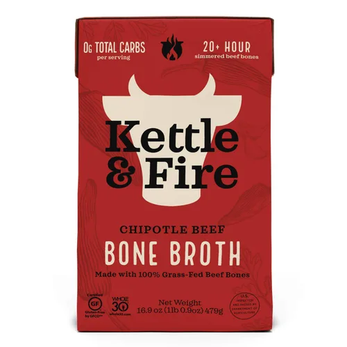 Vista 17 de Kettle and Fire Classic - Caldo de hueso de ternera, aprobado por Keto, Paleo, y Whole 30, sin gluten, alto en proteínas y colágeno, paquete de 4