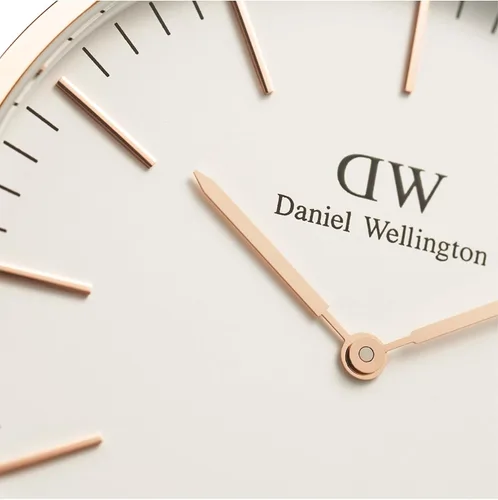 Vista 3 de Daniel Wellington Reloj clásico de tela plateada (poliéster)