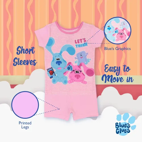 Vista 4 de Nickelodeon Pijama de algodón de ajuste cómodo para niñas Blues Clues