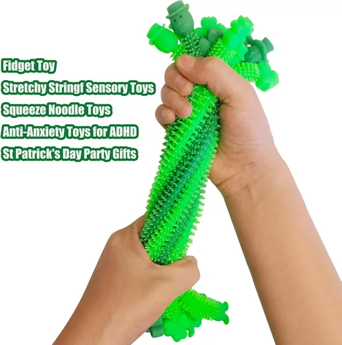 Vista 3 de Paquete de 36 cuerdas elásticas para el día de San Patricio, juguetes sensoriales para personas con autismo, ideales para niños y niñas, bolsas