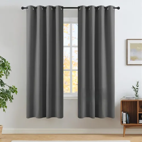 Vista 94 de NICETOWN Cortinas 100% Opacas Cortas de 36 Pulgadas de Largo para Dormitorio, Privacidad Aislamiento Térmico con Ojales Cortinas de Ventana