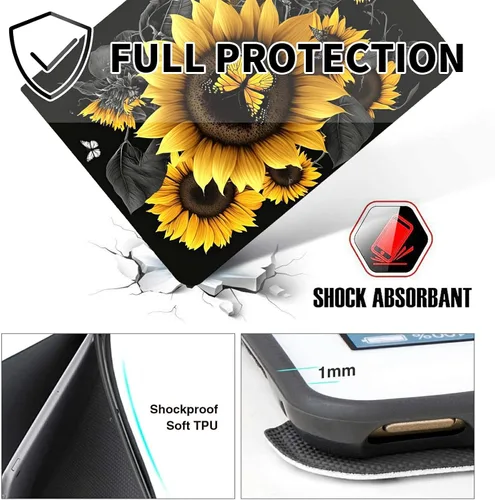 Vista 39 de Funda para tablet Fire 7 (12ª generación, versión 2022), delgada, a prueba de golpes, delgada, de piel sintética, con función de apagado/encendido