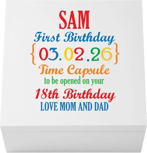 Vista 8 de Let's Make Memories Caja de recuerdos personalizada para recién nacido, almacenamiento de recuerdos, caja de recuerdos, decoración de guardería, 6