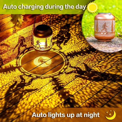 Vista 4 de Linternas solares Bigfoot para exteriores impermeables, luces solares colgantes Bigfoot Sasquatch, regalos para hombres y mujeres/regalos