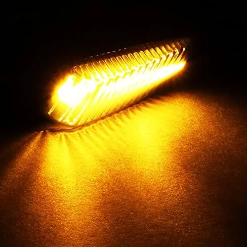 Vista 4 de HYPERSPEED Luces LED ámbar de señalización frontal y direccional, conjunto de 2 piezas compatibles con Mercedes-Benz W124 W202 W140, piezas