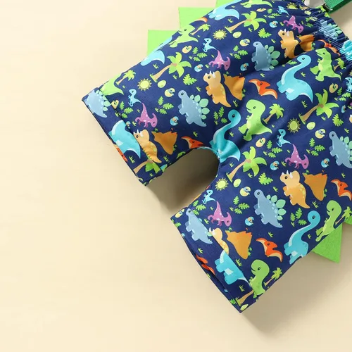 Vista 7 de Conjunto divertido de ropa de primer cumpleaños para bebé niño, con corbatín y estampado de dinosaurio, conjunto de pantalones con tirantes