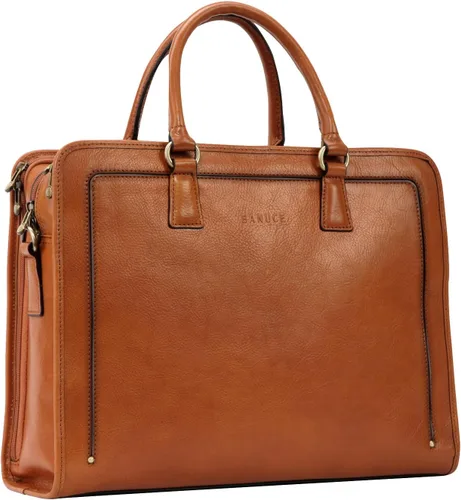 Vista 7 de Banuce Italian Full Grain Leather Briefcase for Women Fits 15.6" Laptop Negro