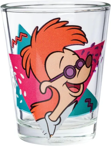 Vista 4 de Silver Buffalo Disney Una película Goofy - Juego de 4 mini vasos con personajes de Goofy, Max Goof, Roxanne y Bobby Zimuruski, 1.5 onzas