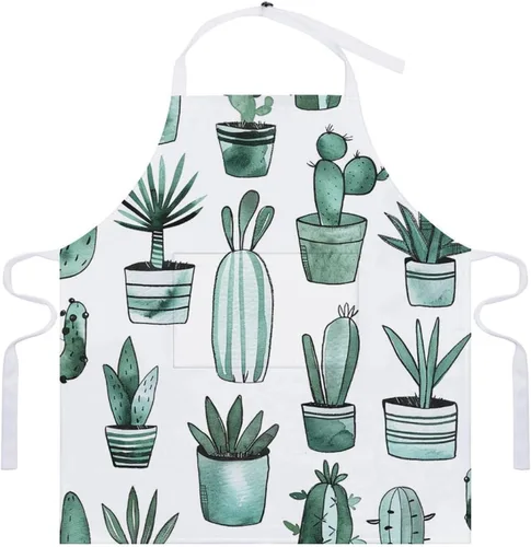 Vista 7 de Personalized Cacti And Succulents Adult Apron, Kitchen Cooking Aprons for Woman Man, Adjustable Bib Apron with Pocket for Baking, BBQ Crafting
