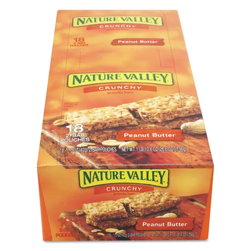 Vista 3 de Nature Valley Barras de granola crujientes, mantequilla de maní, 1.49 onzas, 18 unidades, 36 barras