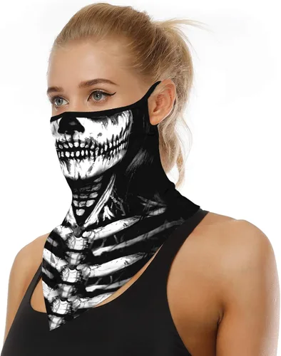 Vista 2 de YAYOUREL - Bufanda para el cuello máscara facial pañuelos para hombres y mujeres protección frente a la radiación solar en verano pasamontañas