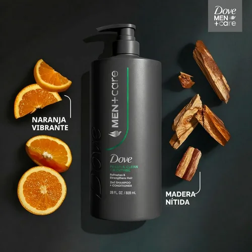 Vista 6 de DOVE MEN + CARE Champú 1 unidad Fresh + Clean para cabello refrescante y fortalecedor, con mentol, 28 fl oz