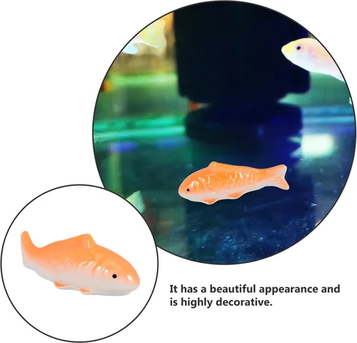 Vista 6 de Toddmomy Adorno flotante de peces para decoración de acuario, 3.85 x 1.41 x 1.25 pulgadas, adorable acento de pecera de cerámica con diseño realista