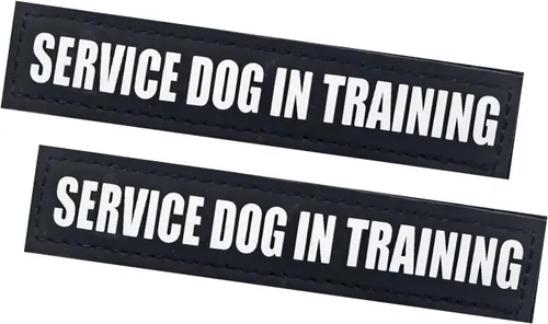 Vista 19 de Parches extraíbles para perros de servicio, paquete de 2 parches para arnés de perro con respaldo de gancho, parches negros para chaleco para perros
