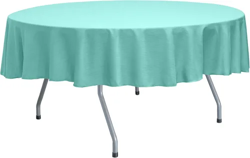 Vista 73 de Ultimate Textile Mantel redondo reversible Shantung Satin Majestic de 84 pulgadas, color rosa hielo