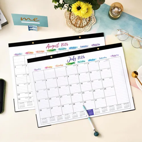Vista 2 de Calendario de escritorio 2024, calendario 2024 de enero de 2024 a diciembre de 2024, calendario mensual de escritorio de 12 meses, 17 x 12 pulgadas