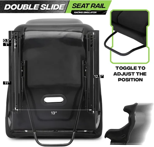 Vista 6 de Magshion Asiento de carreras con deslizador para cabina de simulador de rueda de carreras, asiento universal de conducción simulador de carreras