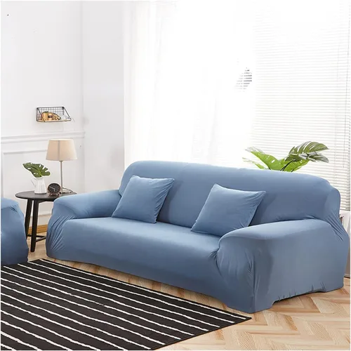 Vista 10 de Daesar Fundas elásticas para sofá, fundas impermeables de color liso, color beige y blanco (poliéster de 1 plaza)