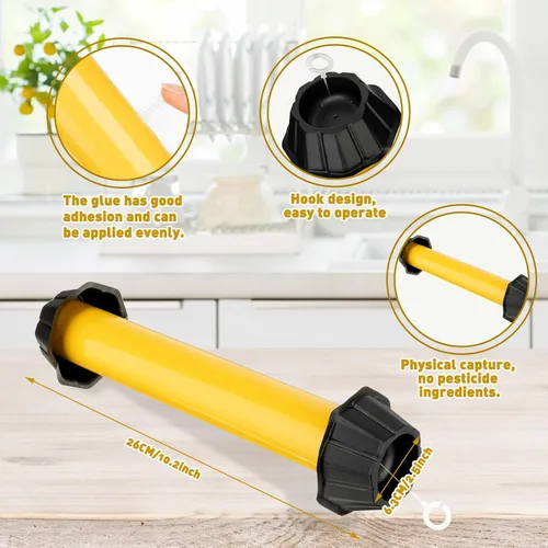 Vista 2 de Qualirey Trampas para moscas para colgar en interiores y exteriores, trampa para moscas de fruta, mosquitos pegajosos para insectos domésticos, 10 x
