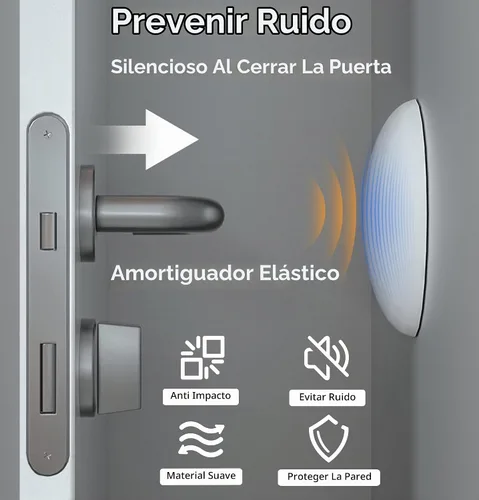 Vista 7 de Topes de Puerta Protector de Pared Protector Amortiguador Pomo de Puerta Parachoques de Manija de Puerta Silenciador Autoadhesivo Almohadilla