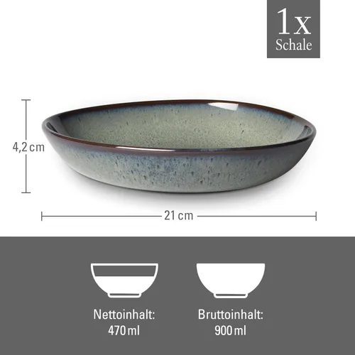 Vista 3 de Villeroy & Boch Lave Gris - Cuenco plano pequeño, 8.5x1.75, gres, gris