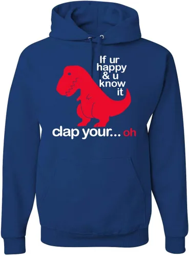 Vista 44 de Wild Bobby Sudadera con capucha unisex con estampado "If You're Happy and You Know it" de Dinausor