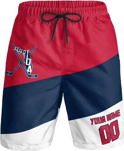 Vista 23 de Custom Hockey Men's Shorts Gifts for Men Casual City Youth Fans Sport Beach Shorts Add Name & Number Quick Dry
