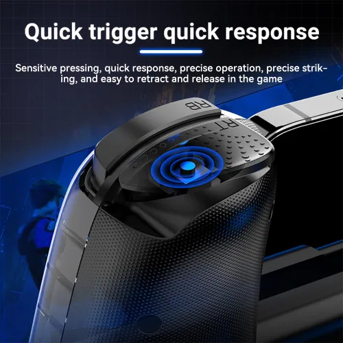 Vista 6 de FINGEREVO D6 Mini controlador móvil para juegos iOS Android PC, BT5.3 y USB-C Streaming Gamepad retráctil para teléfonos Pads N-S transparente