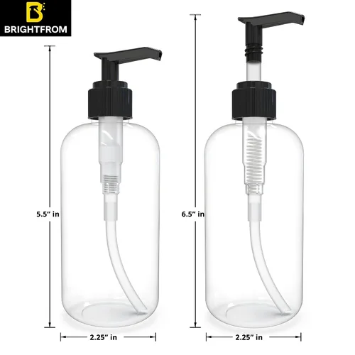 Vista 3 de Botellas vacías con bomba de loción de 8 onzas, recipientes de plástico recargables, sin BPA, PETE1, transparente, ideal para jabón, champú