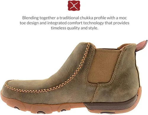 Vista 3 de Twisted X Zapatos de conducción Cellstretch Double Gore Moc Toe para hombre - Mxcg001