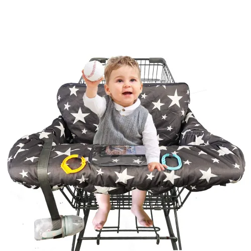 Vista 6 de Fundas para carrito de compras para bebé, niña, funda para silla alta para niño, cubierta para carrito de comestibles (Polka Cute)