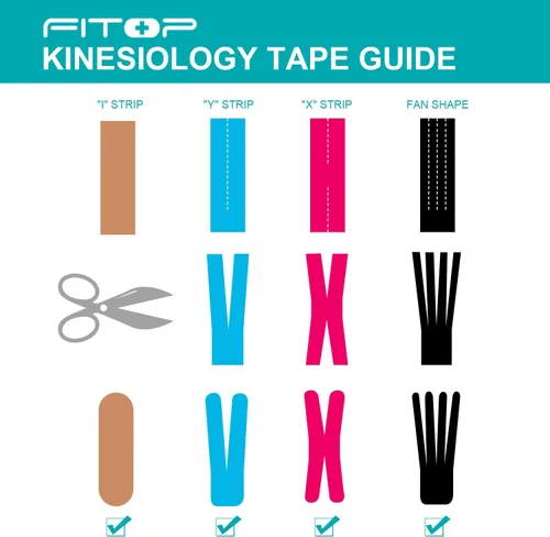 Vista 7 de Kinesiology Tape - Paquete múltiple de 4 rollos de cinta deportiva sin cortar de 2.0 in x 16.4 ft, adhesivo fuerte para apoyo muscular, estabilidad